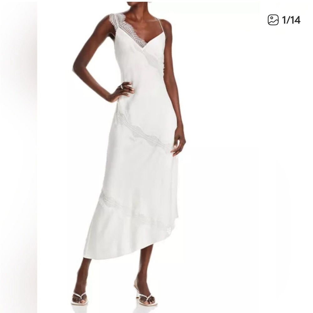 NWT ALC white asymmetrical Soleil lace trim dress sz 4